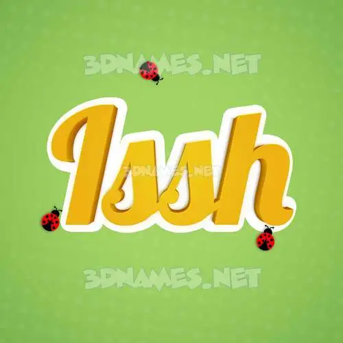 issh in Ladybugs style - 3D name wallpaper issh in Ladybugs style - 3D name wallpaper