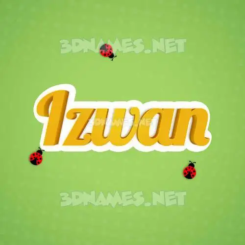 izwan in Ladybugs style - 3D name wallpaper