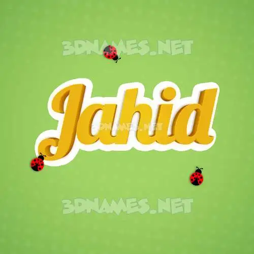 jahid in Ladybugs style - 3D name wallpaper
