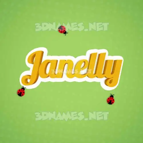 janelly in Ladybugs style - 3D name wallpaper