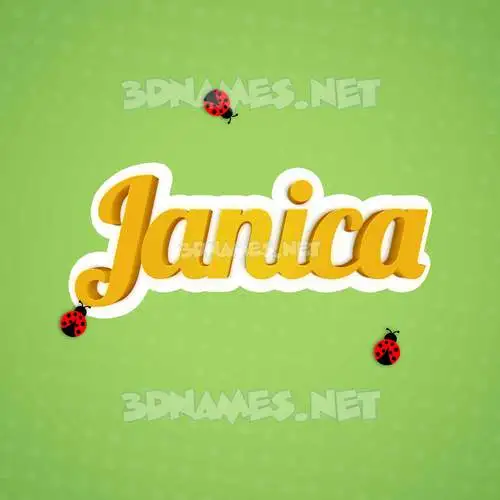 janica in Ladybugs style - 3D name wallpaper
