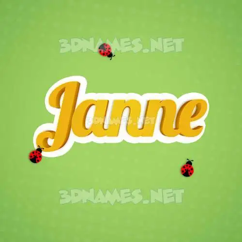 janne in Ladybugs style - 3D name wallpaper