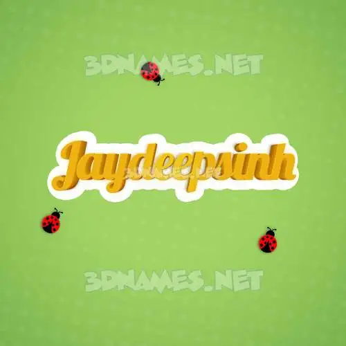 jaydeepsinh in Ladybugs style - 3D name wallpaper