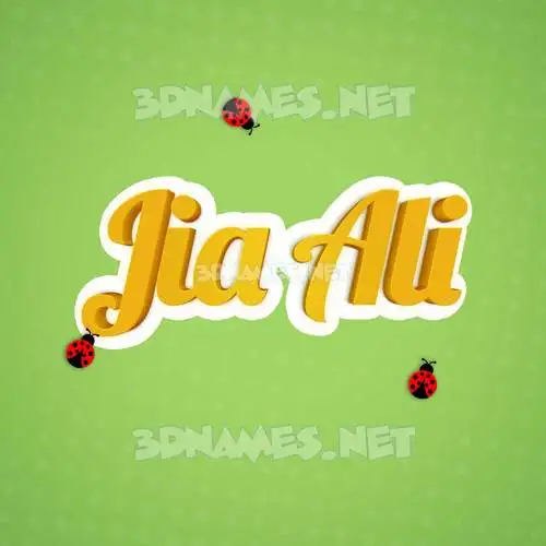 jia ali in Ladybugs style - 3D name wallpaper