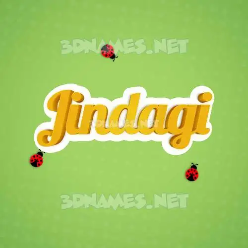 jindagi in Ladybugs style - 3D name wallpaper