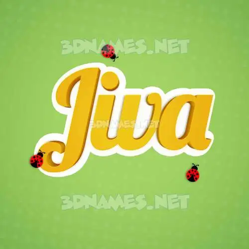 jiva in Ladybugs style - 3D name wallpaper