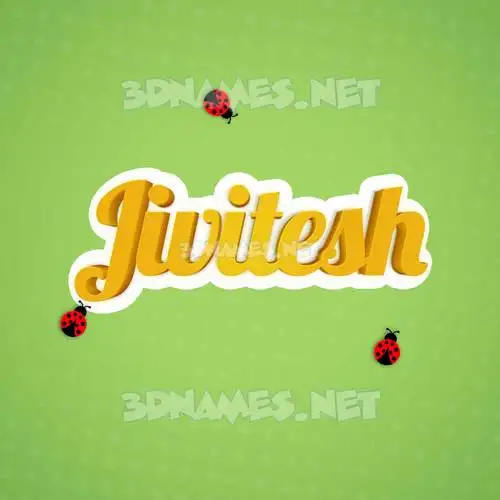 jivitesh in Ladybugs style - 3D name wallpaper