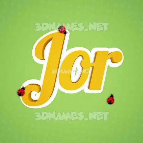 jor in Ladybugs style - 3D name wallpaper