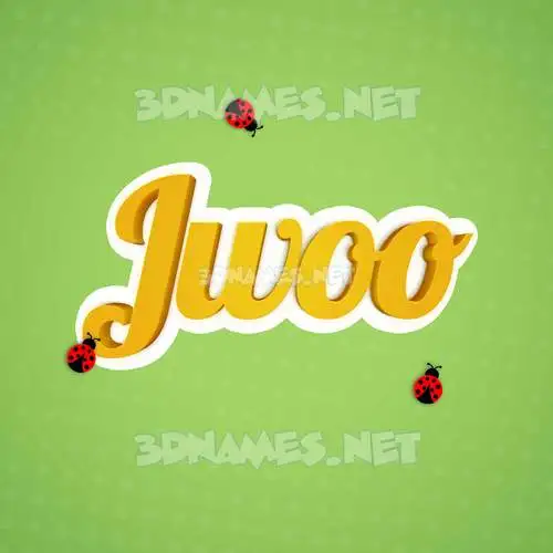 jwoo in Ladybugs style - 3D name wallpaper