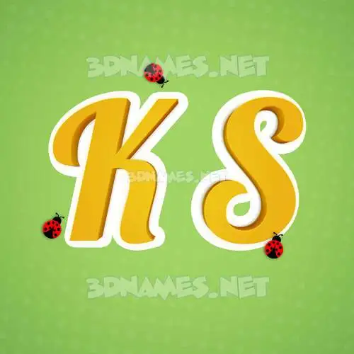 k s in Ladybugs style - 3D name wallpaper