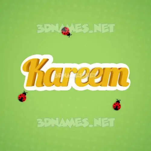 kareem in Ladybugs style - 3D name wallpaper