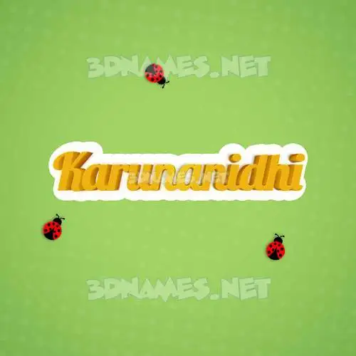 karunanidhi in Ladybugs style - 3D name wallpaper