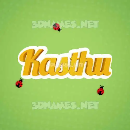 kasthu in Ladybugs style - 3D name wallpaper