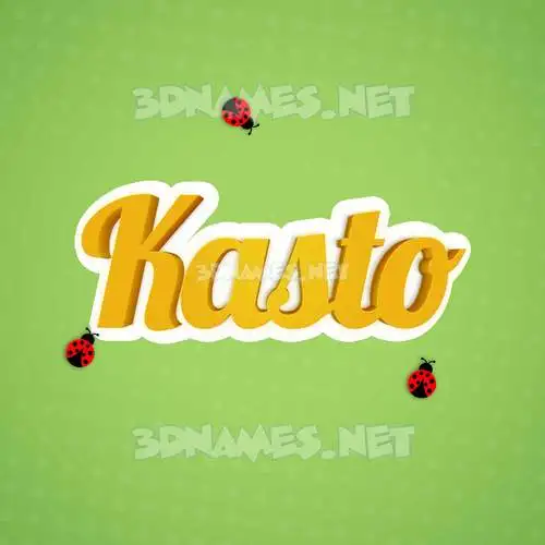 kasto in Ladybugs style - 3D name wallpaper