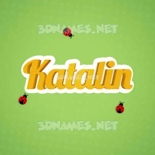 katalin in Ladybugs style - 3D name wallpaper