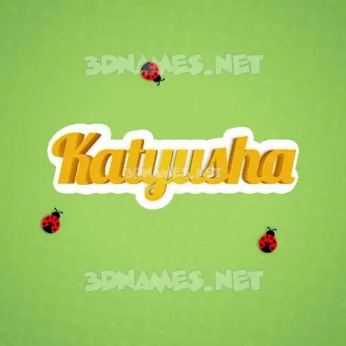 katyusha in Ladybugs style - 3D name wallpaper