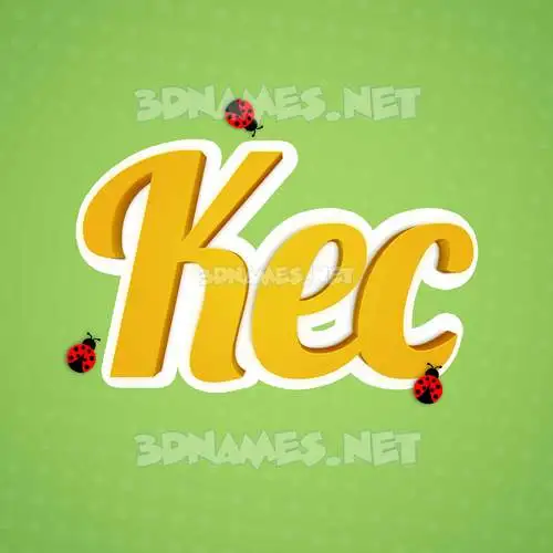 kec in Ladybugs style - 3D name wallpaper