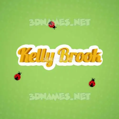 kelly brook in Ladybugs style - 3D name wallpaper
