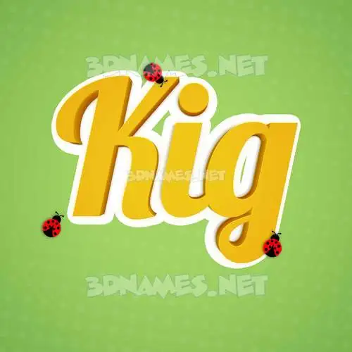 kig in Ladybugs style - 3D name wallpaper
