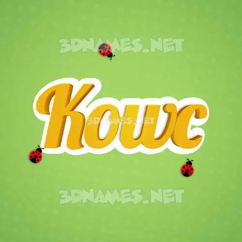 kowc in Ladybugs style - 3D name wallpaper