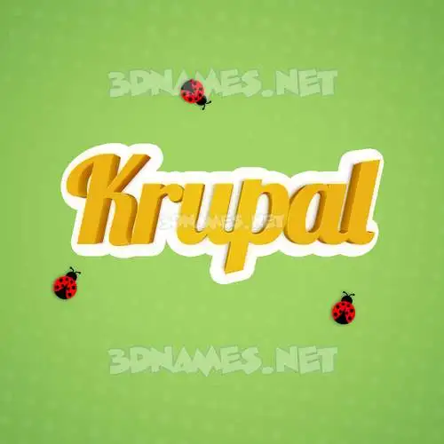 krupal in Ladybugs style - 3D name wallpaper