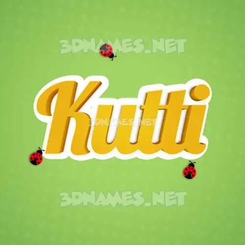 kutti in Ladybugs style - 3D name wallpaper
