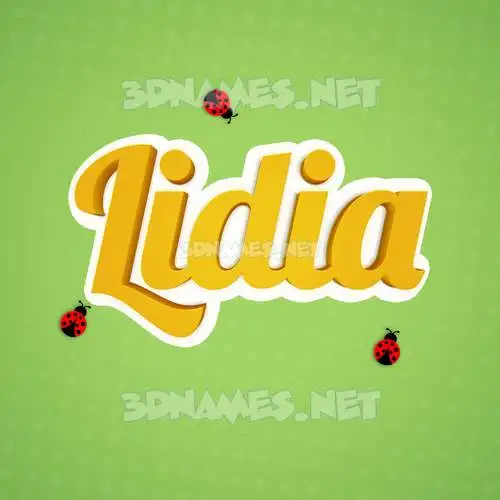 lidia in Ladybugs style - 3D name wallpaper