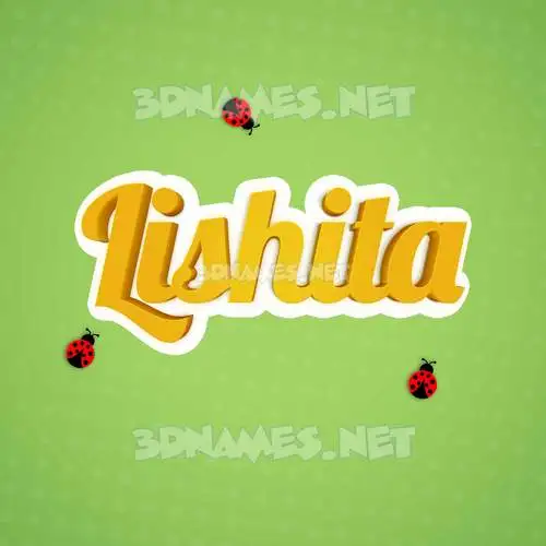 lishita in Ladybugs style - 3D name wallpaper