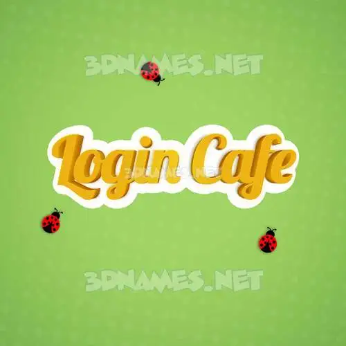 login cafe in Ladybugs style - 3D name wallpaper