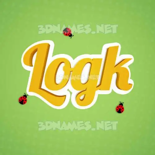 logk in Ladybugs style - 3D name wallpaper