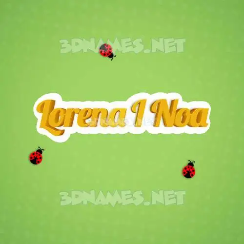 lorena i noa in Ladybugs style - 3D name wallpaper