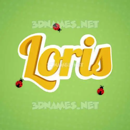 loris in Ladybugs style - 3D name wallpaper