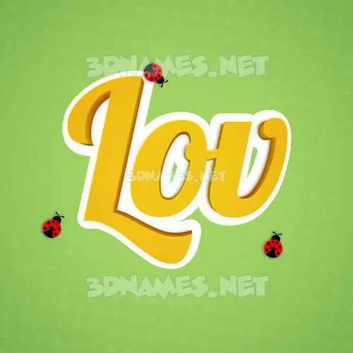 lov in Ladybugs style - 3D name wallpaper lov in Ladybugs style - 3D name wallpaper