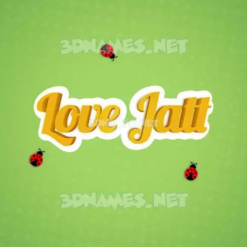 love jatt in Ladybugs style - 3D name wallpaper