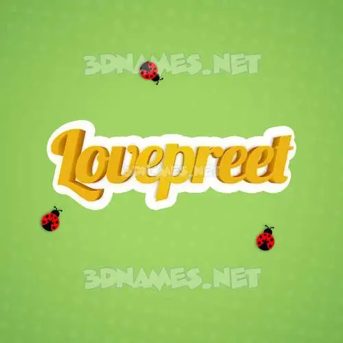 lovepreet in Ladybugs style - 3D name wallpaper