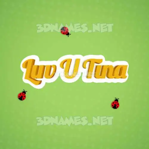 luv u tina in Ladybugs style - 3D name wallpaper