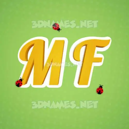 m f in Ladybugs style - 3D name wallpaper m f in Ladybugs style - 3D name wallpaper