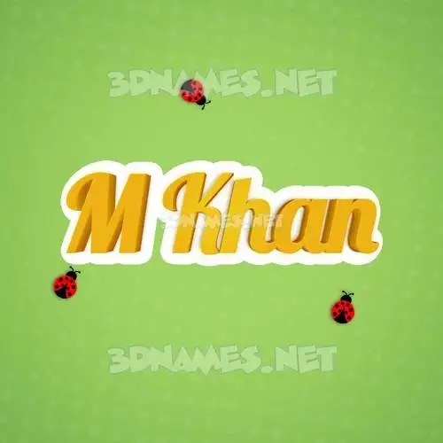m khan in Ladybugs style - 3D name wallpaper