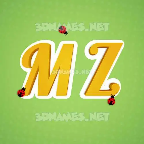 m z in Ladybugs style - 3D name wallpaper m z in Ladybugs style - 3D name wallpaper