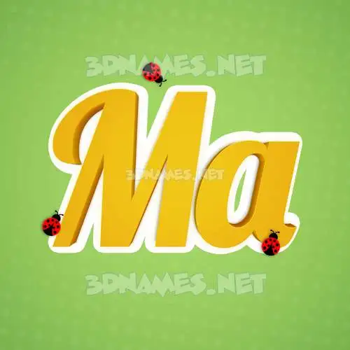 ma in Ladybugs style - 3D name wallpaper ma in Ladybugs style - 3D name wallpaper