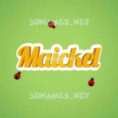 maickel in Ladybugs style - 3D name wallpaper