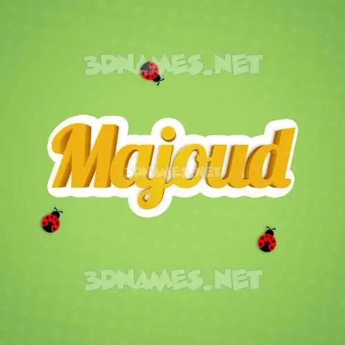 majoud in Ladybugs style - 3D name wallpaper