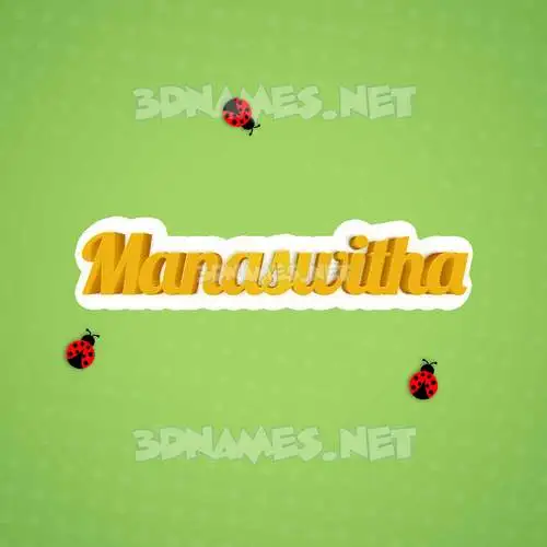 manaswitha in Ladybugs style - 3D name wallpaper