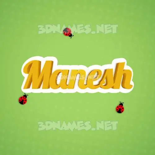manesh in Ladybugs style - 3D name wallpaper