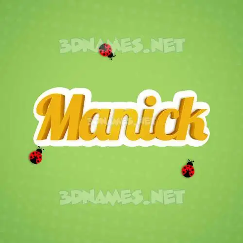 manick in Ladybugs style - 3D name wallpaper