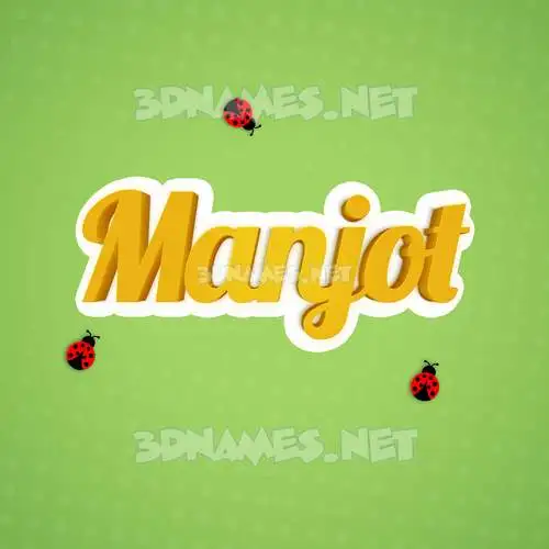 manjot in Ladybugs style - 3D name wallpaper