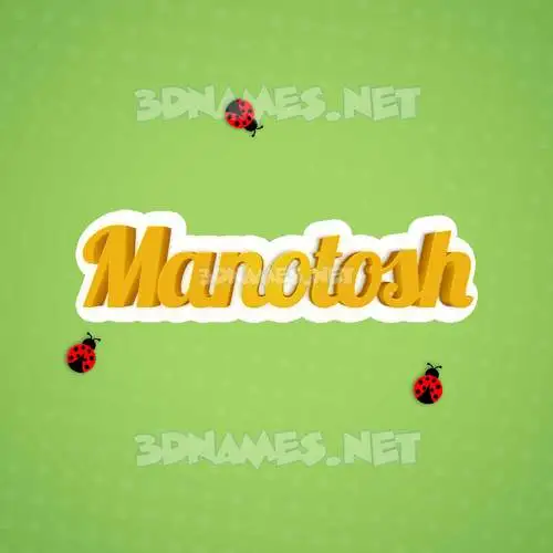 manotosh in Ladybugs style - 3D name wallpaper