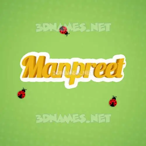 manpreet in Ladybugs style - 3D name wallpaper