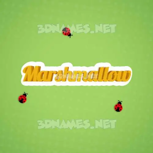marshmallow in Ladybugs style - 3D name wallpaper