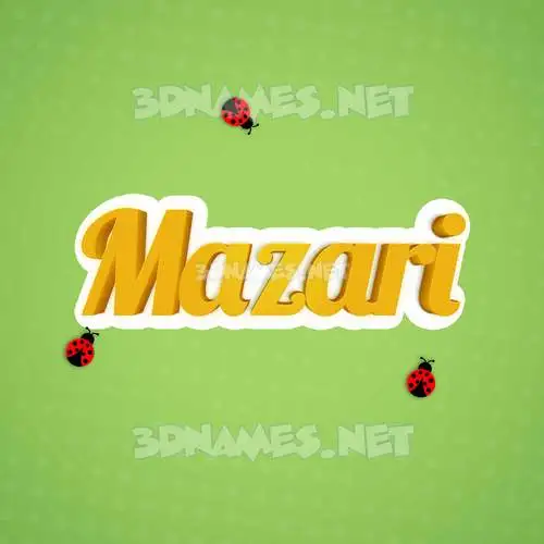 mazari in Ladybugs style - 3D name wallpaper